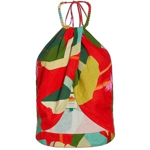 FARM Rio Colorful Tropical Halter Top Sz L